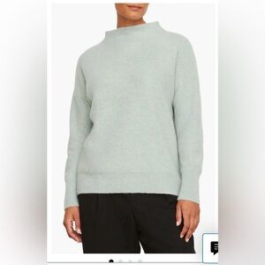 VINCE cashmere funnel neck sweater in mint